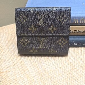 Louis Vuitton Monogram Porte Monnaie Brown Leather Trifold Wallet